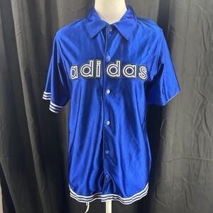 Adidas Men's Blue Button-Up Shirt